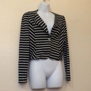Poetry clothing blazer black and white striped